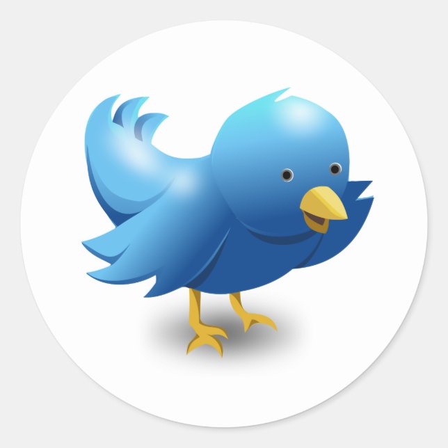 Sticker Rond Twitter bird logo (Devant)