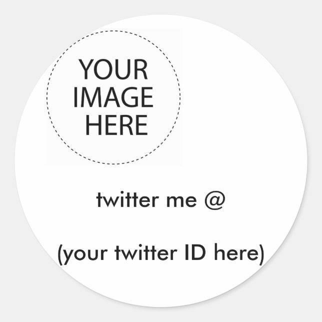 Sticker Rond twitter me @ (votre identifiant Twitter ici) Le MU (Devant)