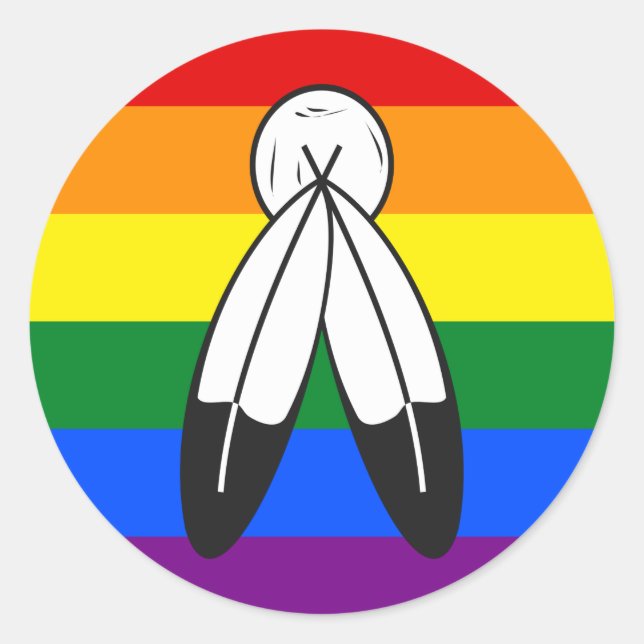 Sticker Rond Two-spirit Pride Flag (Devant)