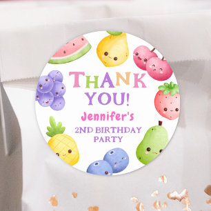 Sticker Rond Two-tti Frutti ! Fille Rose Cutie Fruit 2e Anniver