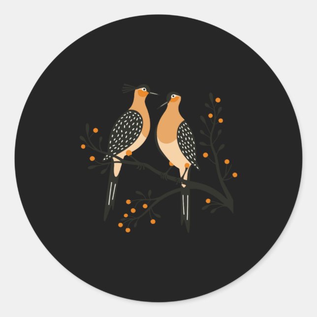Sticker Rond Two Turtle Doves Cut Out Stencil Retro Style 7 Bab (Devant)