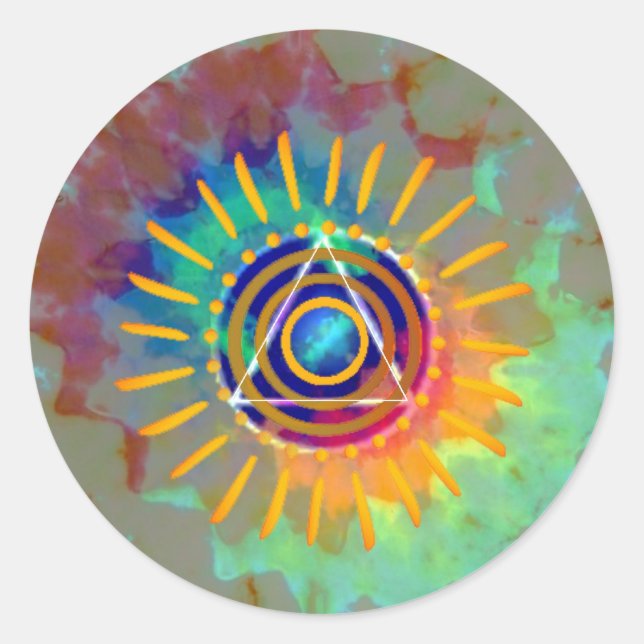 Sticker Rond Tyedye spirituel (Devant)