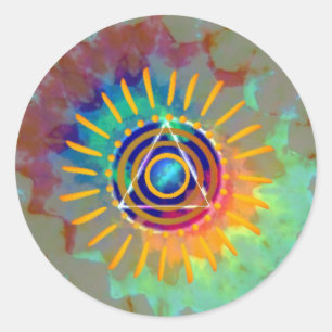Sticker Rond Tyedye spirituel