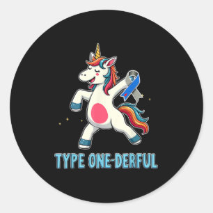Sticker Rond Type 1 Connaissance du diabète T1d Type 1