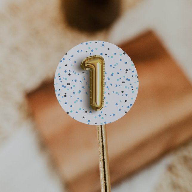 Sticker Rond Type de ballon | Première fête d'anniversaire (Créateur téléchargé)