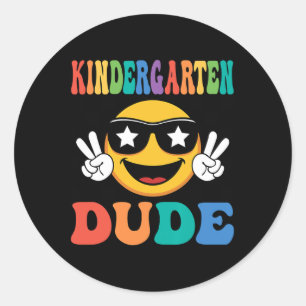 Sticker Rond Type de maternelle 1er premier jour d'école garçon