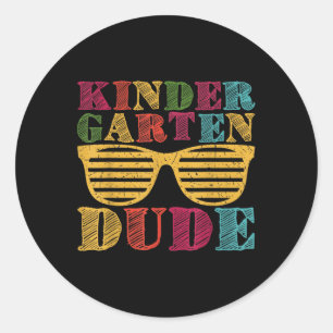 Sticker Rond Type de maternelle drôle de premier jour de rentré