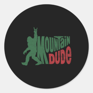 Sticker Rond Type de montagne drôle Bigfoot Sasquatch cadeau de