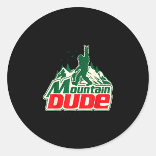 Sticker Rond Type de montagne randonnée drôle graphique de mont