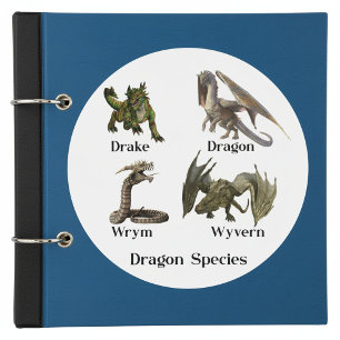 Sticker Rond Types de dragons Espèces Drym Wyvern Drake