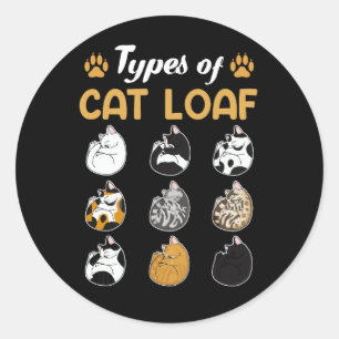 Sticker Rond Types de Pain de chat Cute Kitten Mème Cat Pain Lo