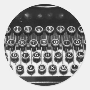 Sticker Rond Typewriter noir et blanc