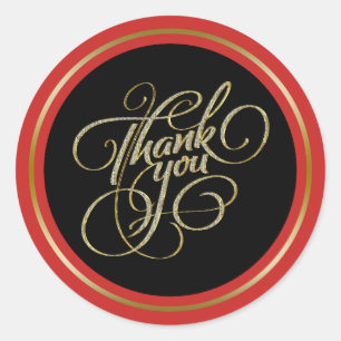 Sticker Rond Typographie Black & RedFrame ThankYou