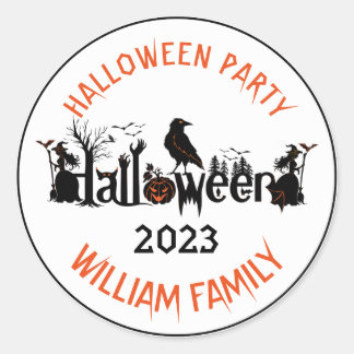 Sticker Rond Typographie créative Modèle du parti Halloween