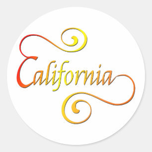 Sticker Rond Typographie de Californie
