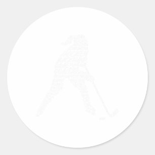Sticker Rond Typographie de joueur de hockey Enfants Femmes Fil