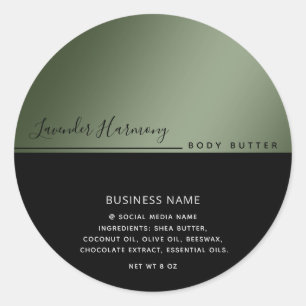 Sticker Rond Typographie de luxe moderne simple noir produit cl