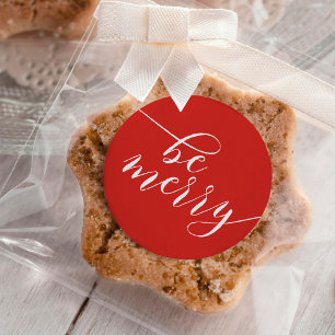 Sticker Rond Typographie de script "Soyez joyeux"