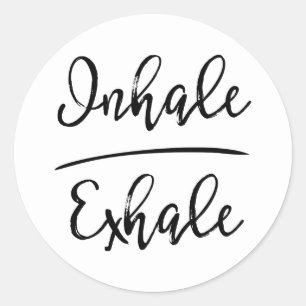 Sticker Rond Typographie d'Inhale Exhale