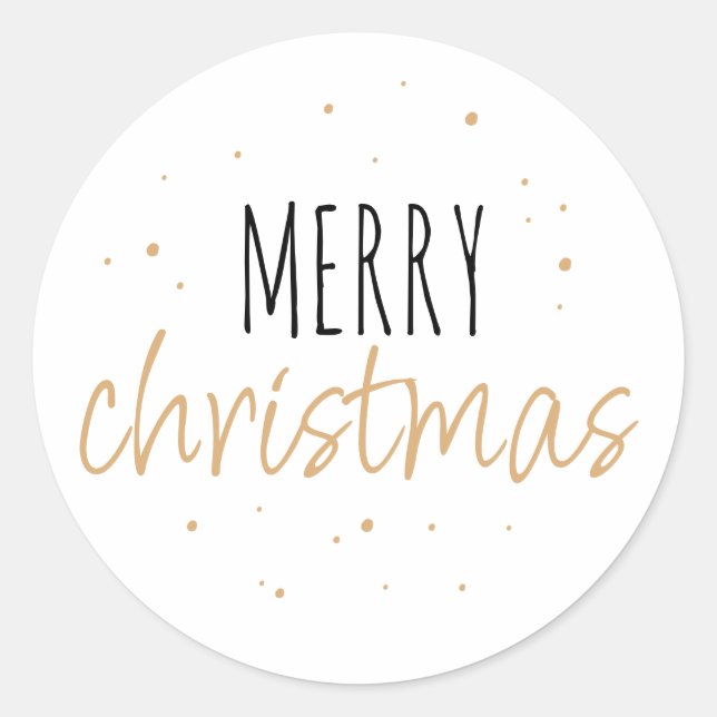 Sticker Rond Typographie dorée Joyeux Noël (Devant)