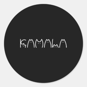 Sticker Rond Typographie du chat Kam.al.a Président Chat Lady C
