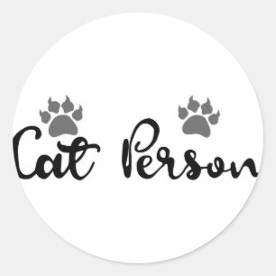 Sticker Rond Typographie d'une personne de chat