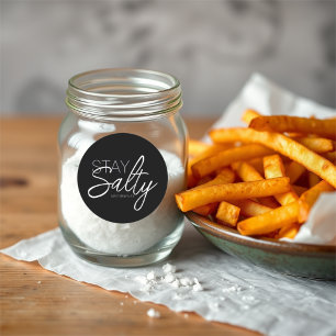 Sticker Rond Typographie Écriture Chrétienne Rester Salé Noir