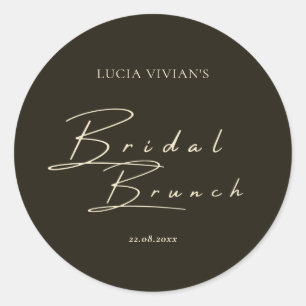 Sticker Rond Typographie et calligraphie vert foncé moderne