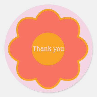 Sticker Rond Typographie fleurie colorée