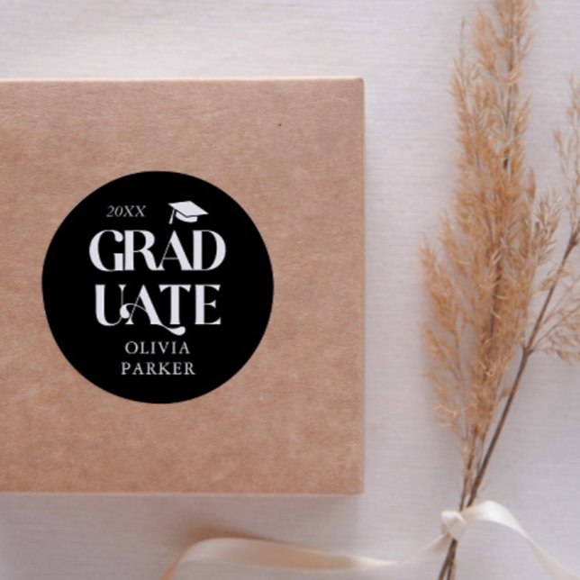 Sticker Rond Typographie grace noire (Créateur téléchargé)