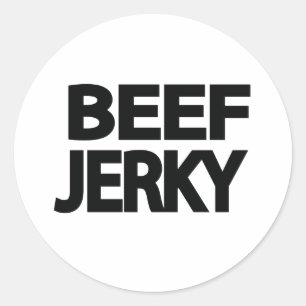 Sticker Rond Typographie Gras de Beef Jerky