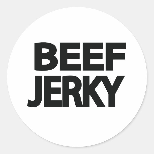 Sticker Rond Typographie Gras de Beef Jerky  (Devant)