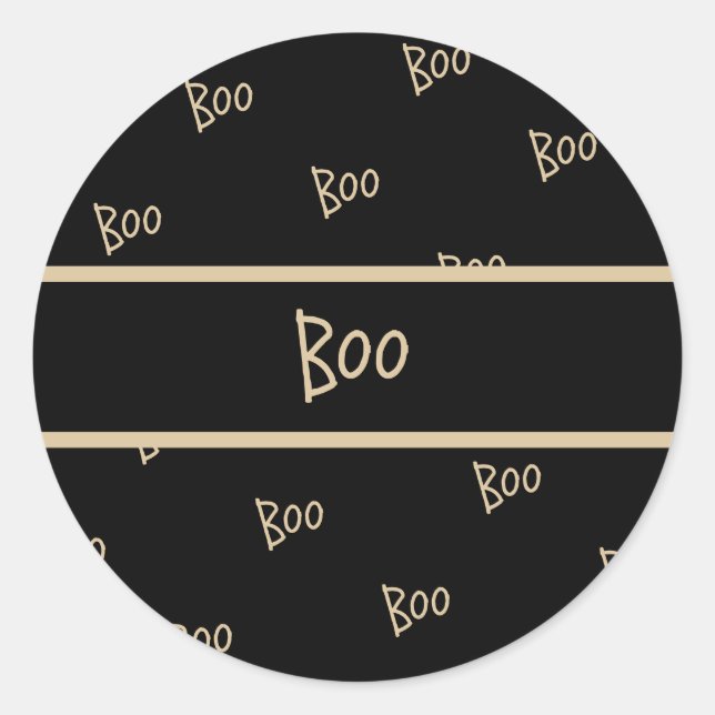 Sticker Rond Typographie Halloween boo (Devant)