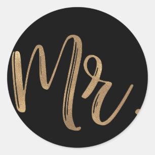 Sticker Rond Typographie Mariage Marié Garçon d'honneur Noir MR