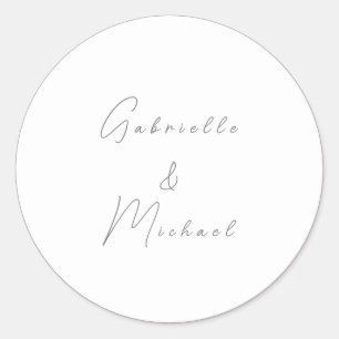 Sticker Rond Typographie minimale Élégance intemporelle Rouge c