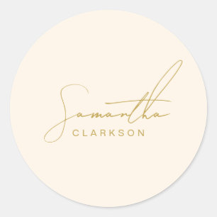Sticker Rond Typographie minimaliste Chic manuscrite de script