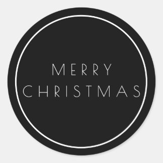 Sticker Rond Typographie minimaliste de Noël Joyeux