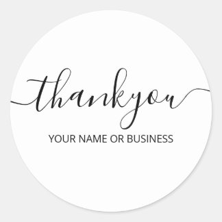 Sticker Rond Typographie minimaliste Merci