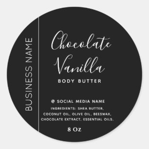 Sticker Rond Typographie minimaliste noir blanc produit
