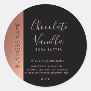 Sticker Rond Typographie minimaliste rose gold noir produit