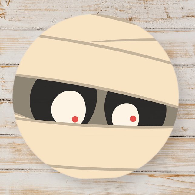 Sticker Rond Typographie moderne Mummy Monster Halloween (Créateur téléchargé)