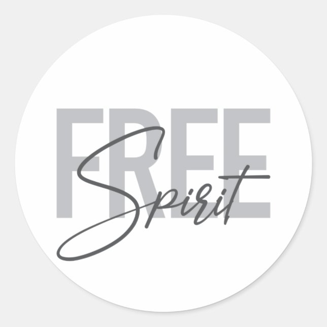 Sticker Rond Typographie moderne, simple, cool de Free Spirit (Devant)