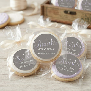 Sticker Rond Typographie Ombré moderne Mariage violet et gris