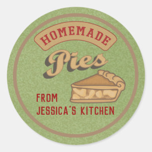 Sticker Rond Typographie rétro vintage tartes faites maison