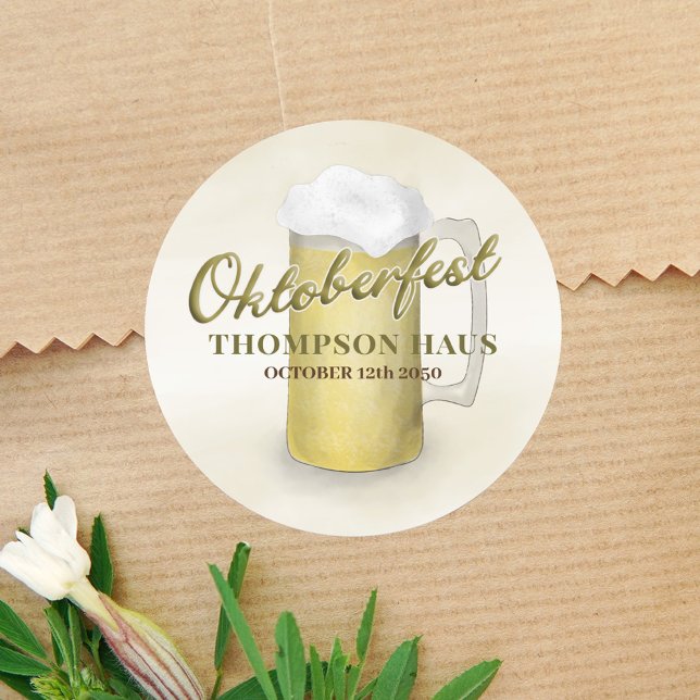 Sticker Rond Typographie Script tendance Oktoberfest Bière (Simple creative Oktoberfest custom sticker. )