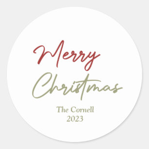 Sticker Rond Typographie simple Joyeux Noël