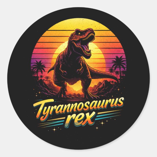 Sticker Rond Tyrannosaurus Rex (Devant)