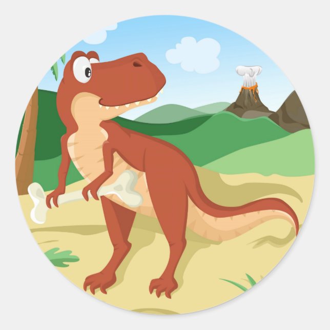 Sticker Rond Tyrannosaurus Rex (Devant)