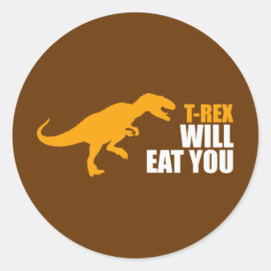 Sticker Rond Tyrannosaurus Rex Vous Mangera
