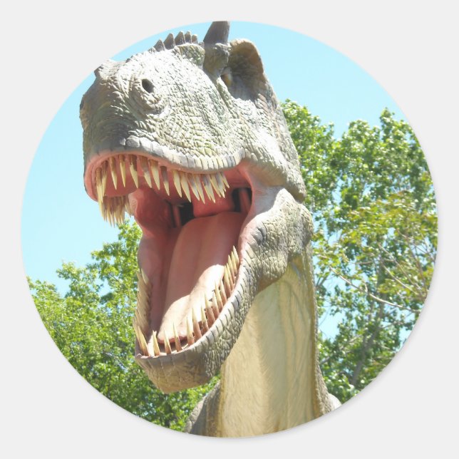Sticker Rond Tyrannosaurus T-Rex Dinosaur (Devant)